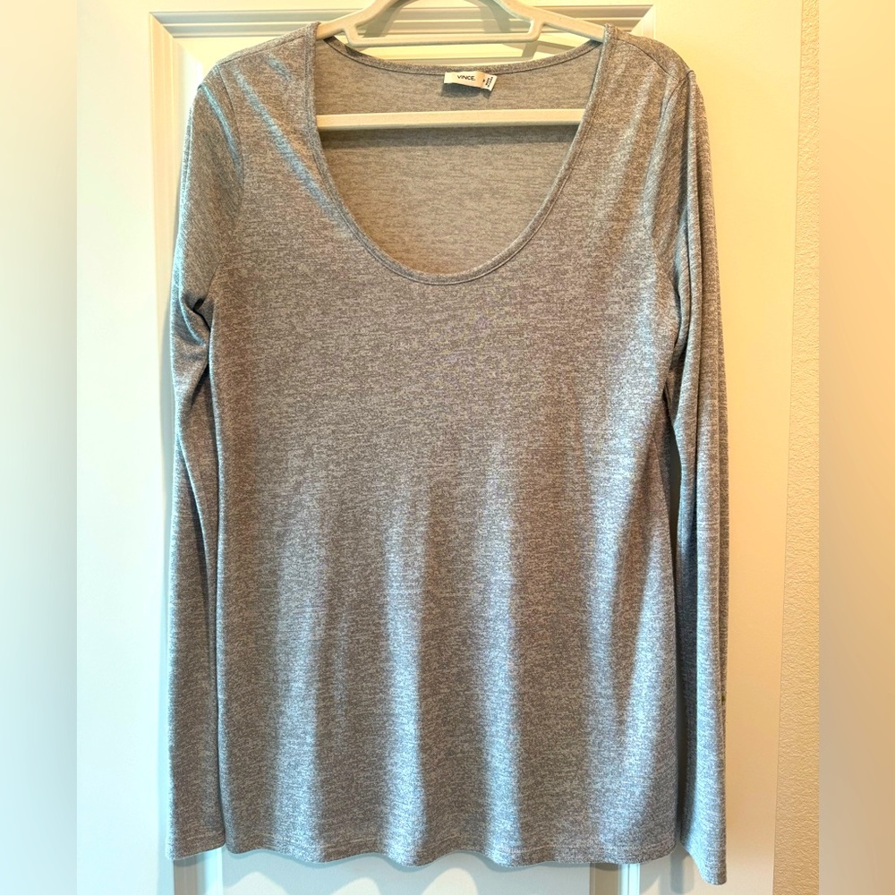 Vince. Gray Long Sleeve Top, Medium